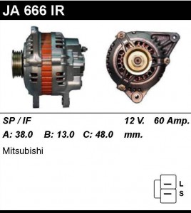 Купить генератор JA666IR для Mitsubishi Galant, Mitsubishi Lancer